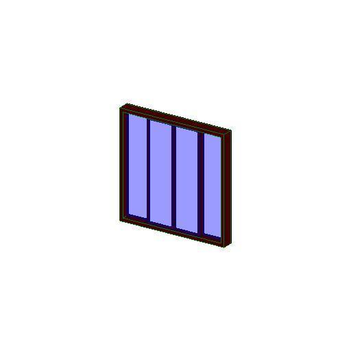 Parametric Alum Sliding Window 4 Panel