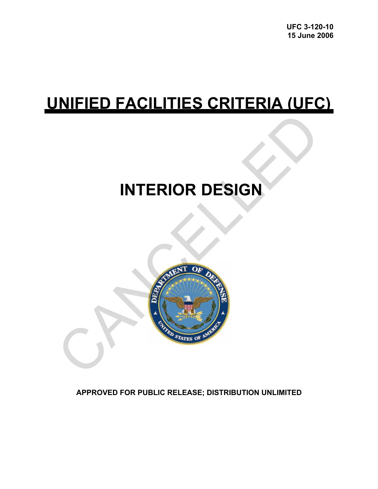 UFC 3-120-10: Interior Design