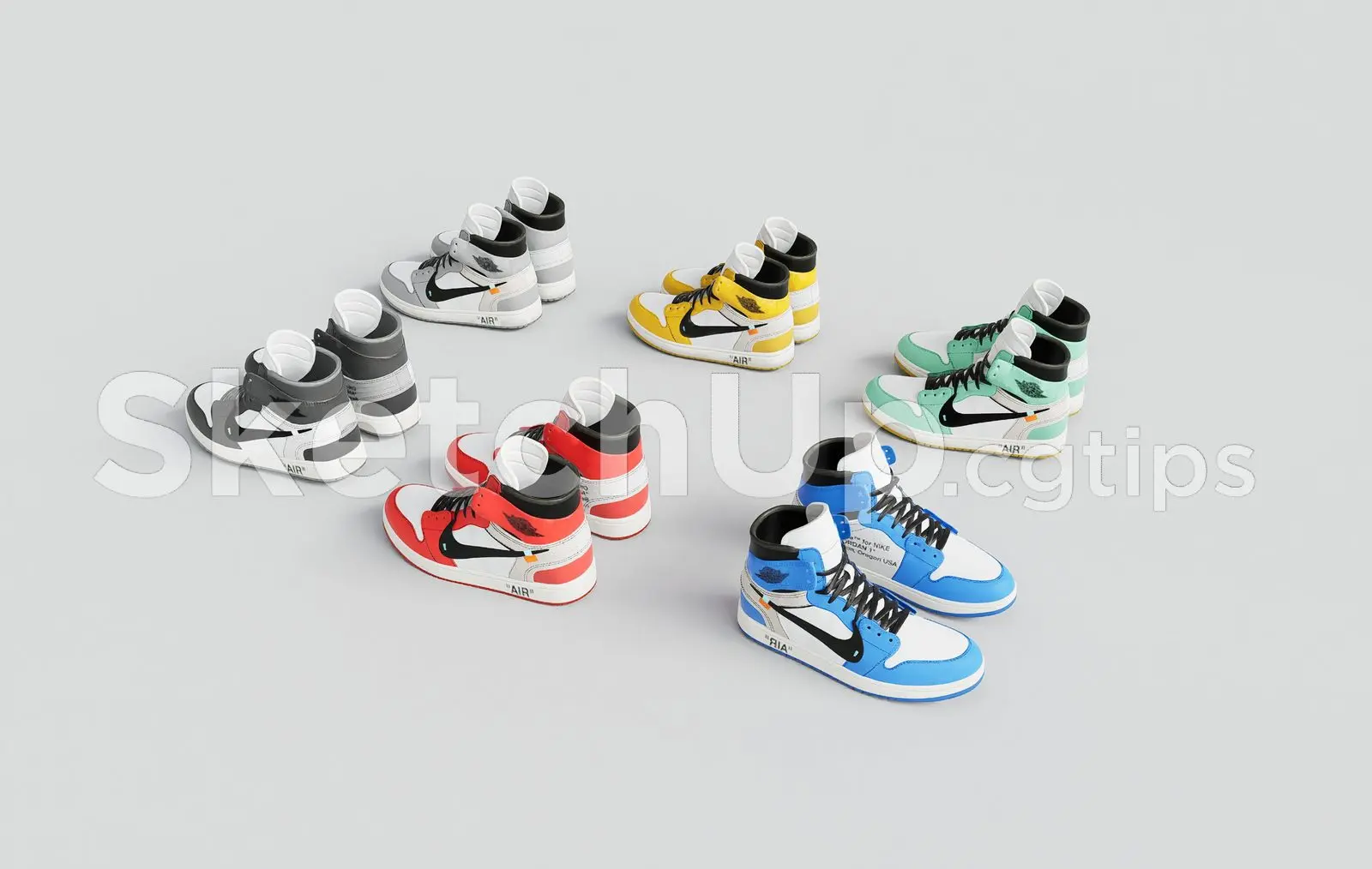 Modern High-Top Sneaker SketchUp Model – Fashion Shoes 3D Design — preview 1 (cgtips)