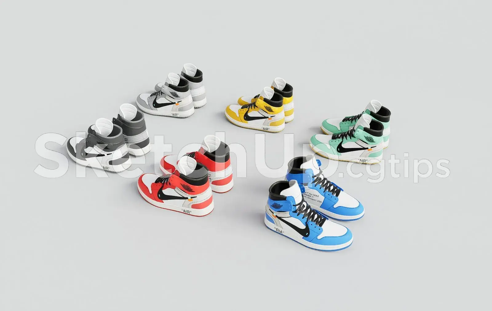 Modern High-Top Sneaker SketchUp Model – Fashion Shoes 3D Design