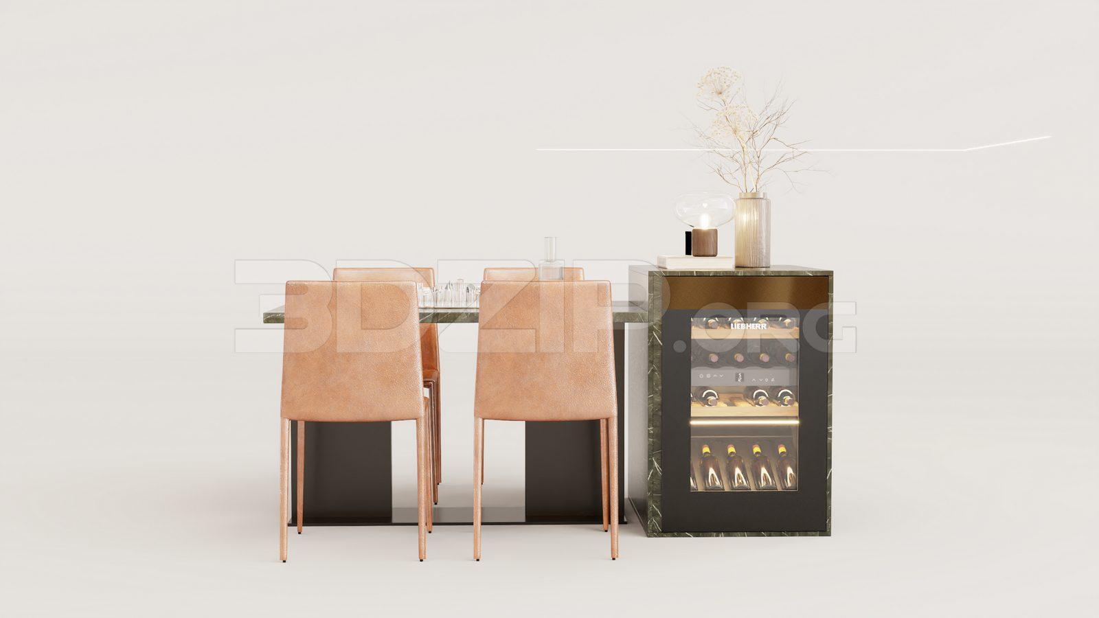Dining Table And Chair — preview 1 (3dzip)