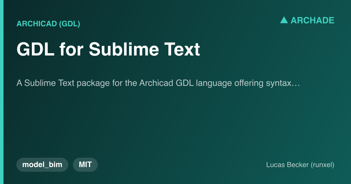 GDL for Sublime Text