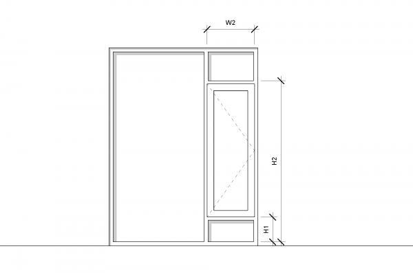 Door Window system with fixed glass and one openable panel