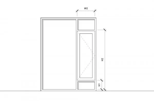 Door Window system with fixed glass and one openable panel