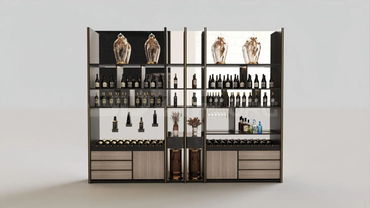 Wine Cabinet — preview 1 (3dzip, CC0)