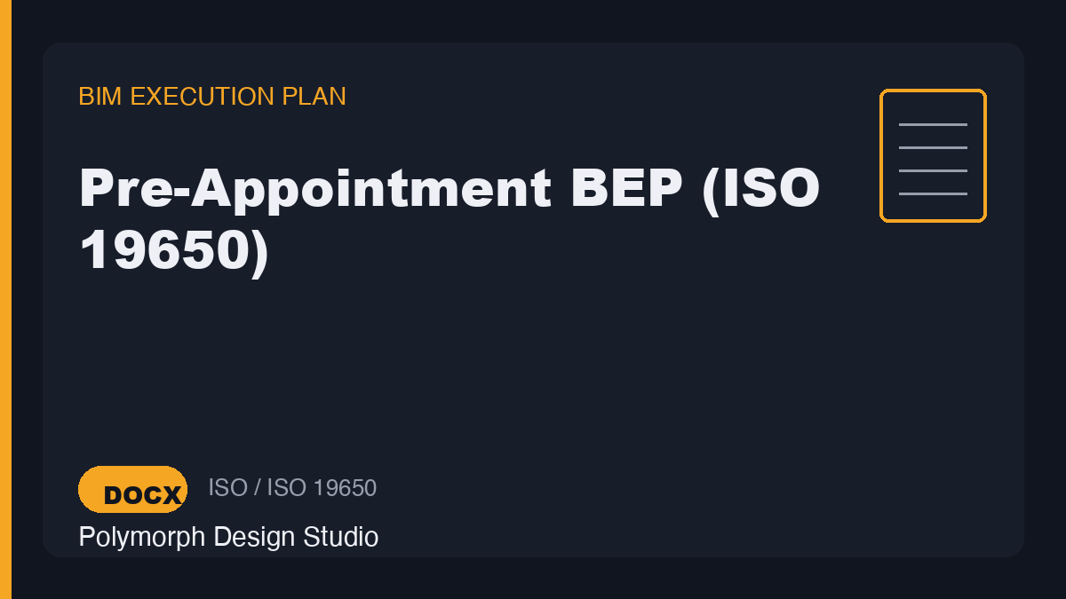 Pre-Appointment BEP (ISO 19650)