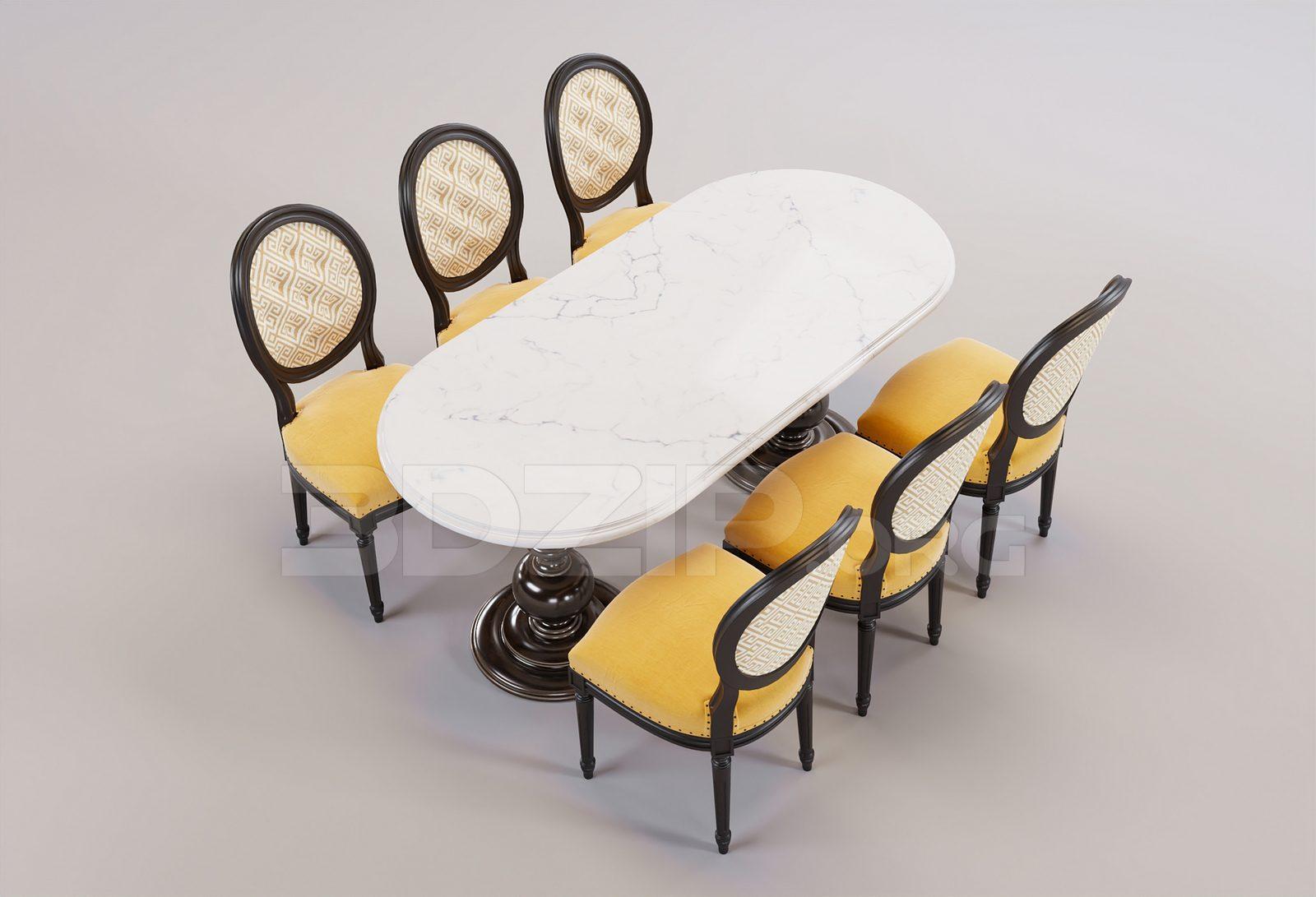 Dining Table And Chair — preview 1 (3dzip)