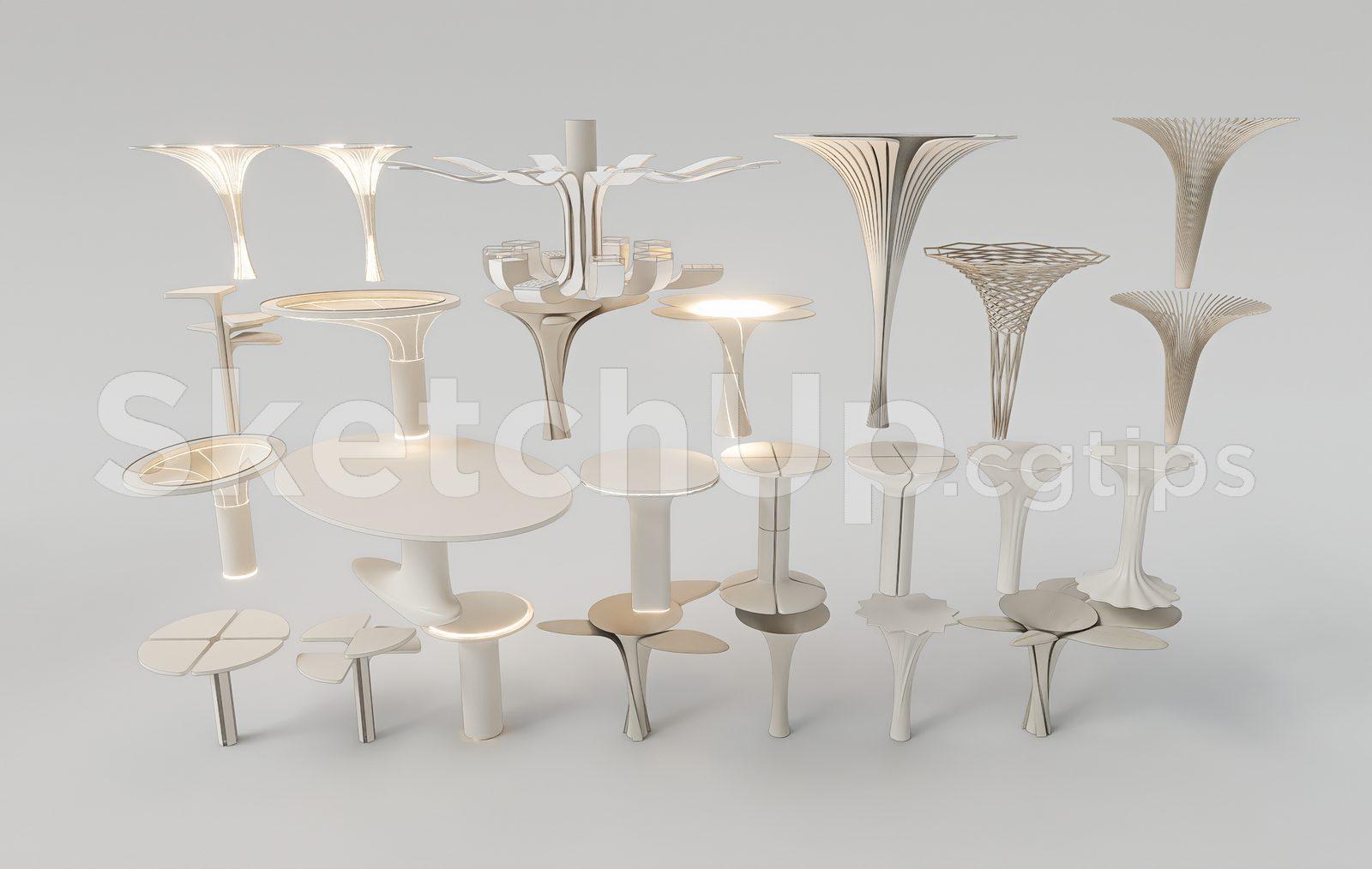 Modern Luxury Interior Lighting Columns