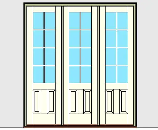 Kolbe Ultra Series Inswing Entrance Door 3-Wide 2-Panel Oak Sill Units