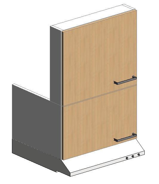Parametric Kitchen wall cabinet with 2 parametric suction caps