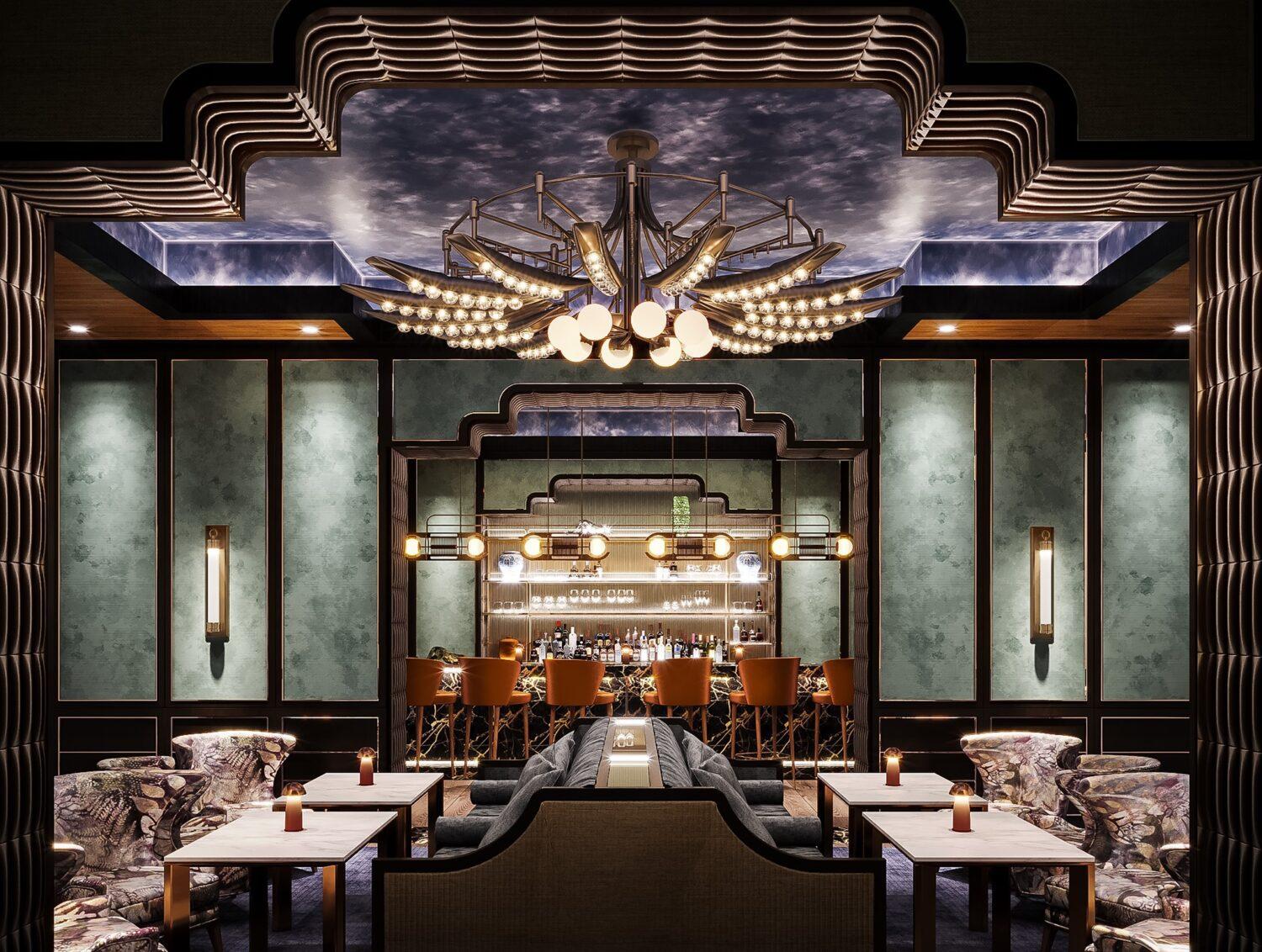 Interior Bar Restaurant Scene 244