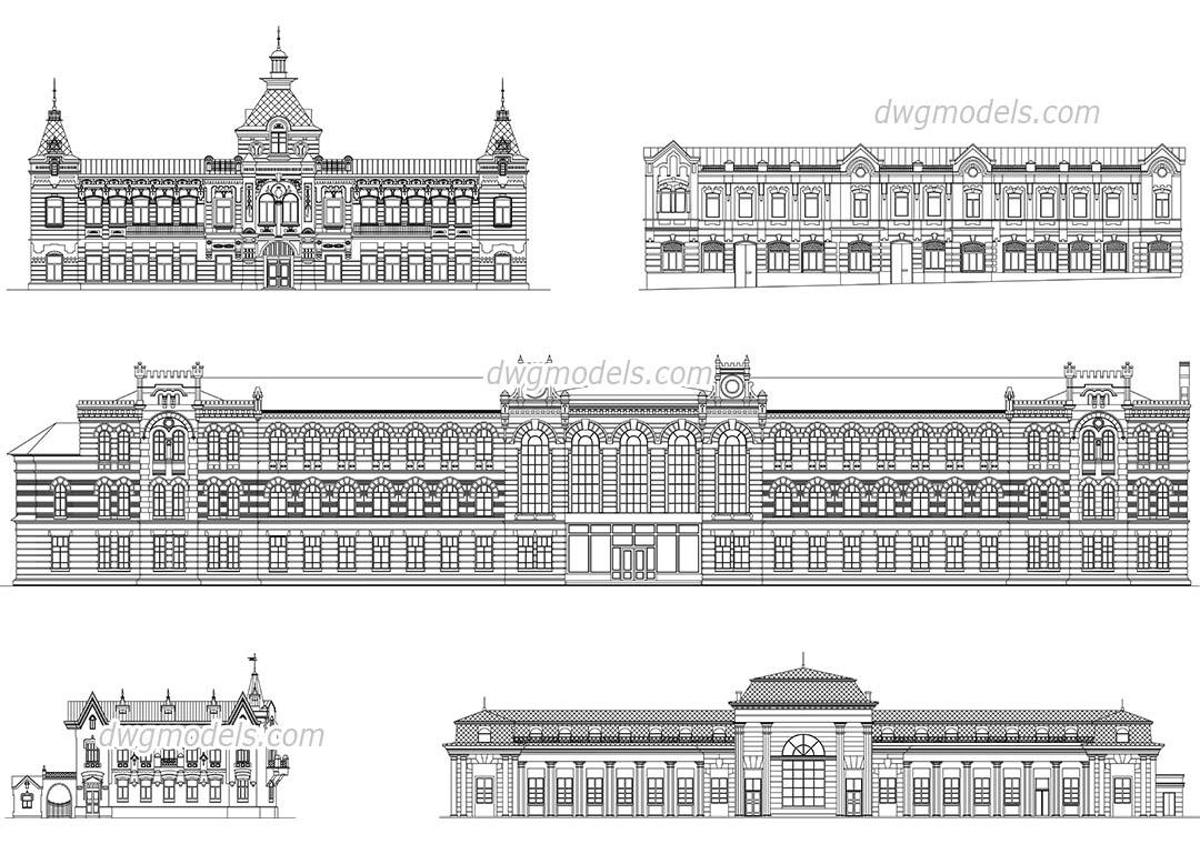 Facades of historical buildings