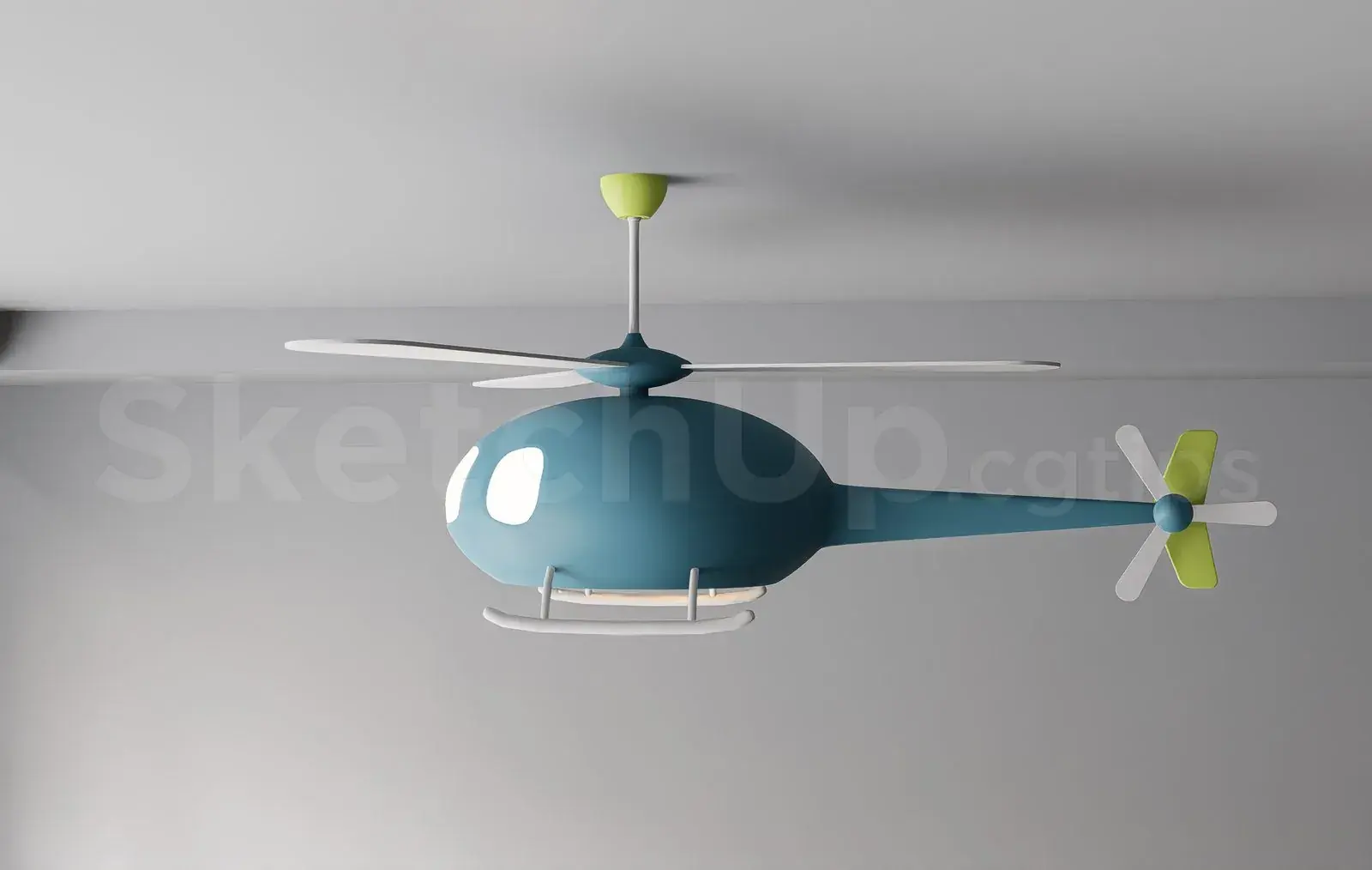 Cute Cartoon Helicopter Ceiling Lamp and Fan