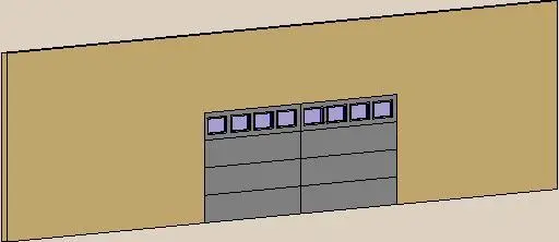 Adjustable garage door with windows