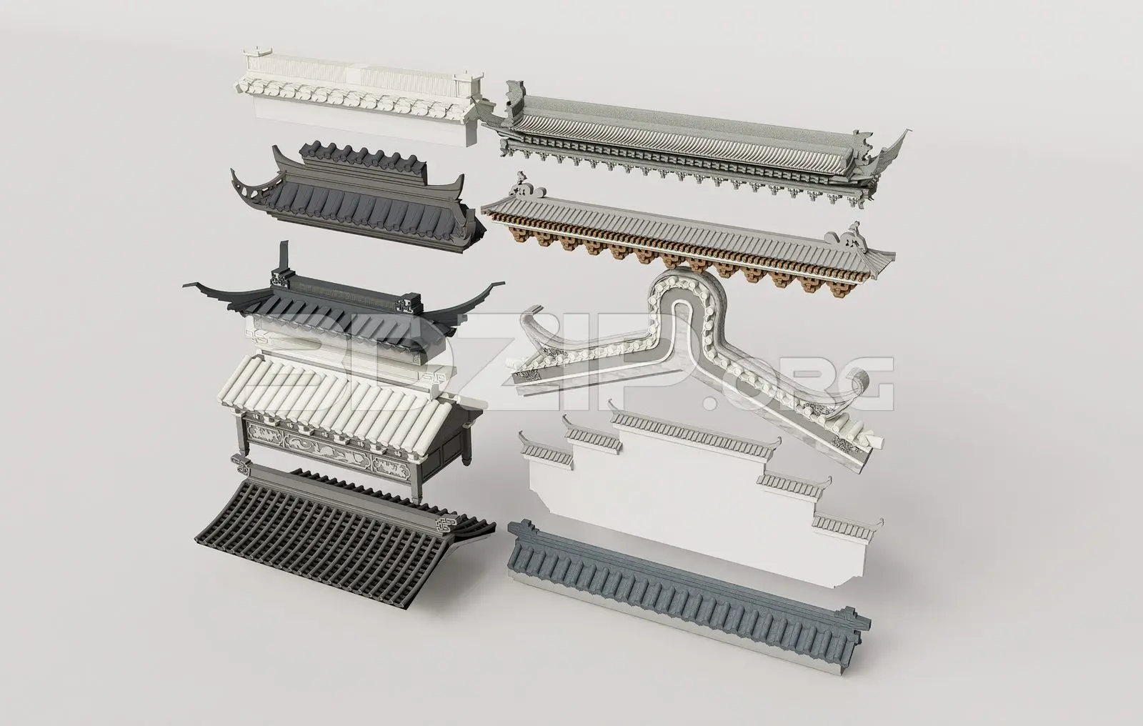 Traditional Asian Roof — preview 1 (3dzip)