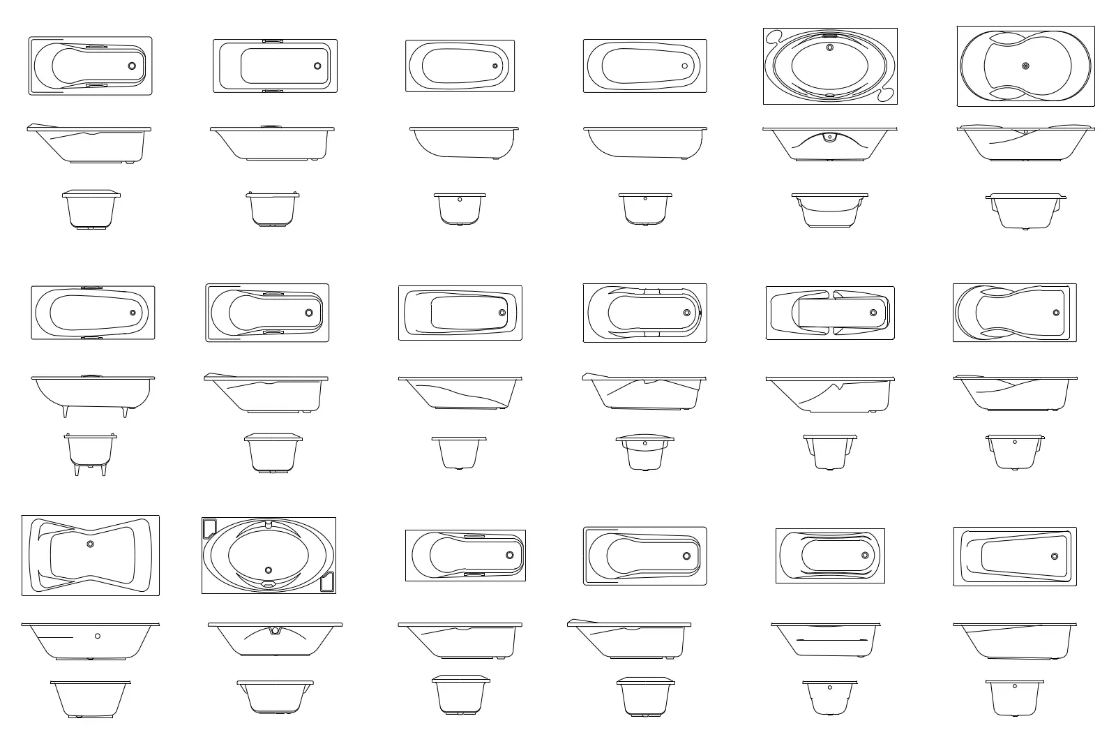 Baths all views — CAD drawing preview