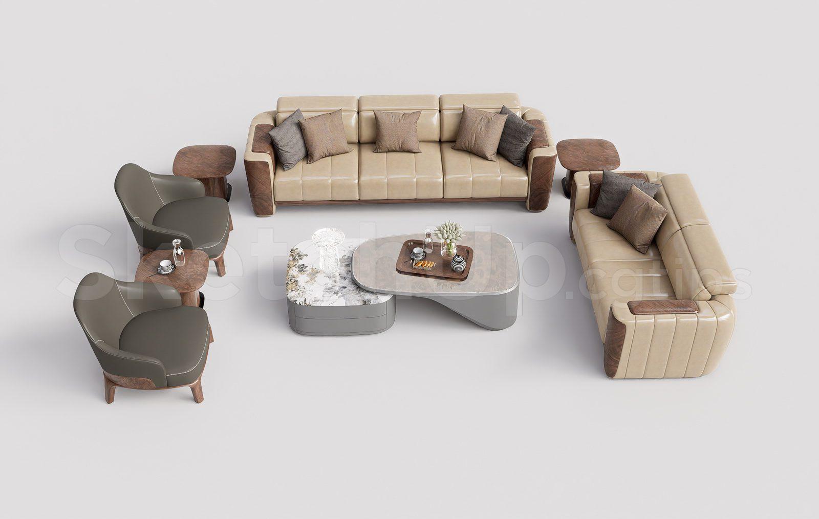 Sofa gỗ óc chó — preview 1 (cgtips)