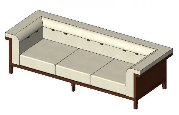 Holly Hunt Hadrien Sofa 2 — preview 1, by kroozboom (RevitCity, CC0)