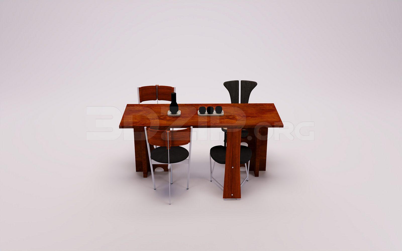 Dining Table And Chair — preview 1 (3dzip)