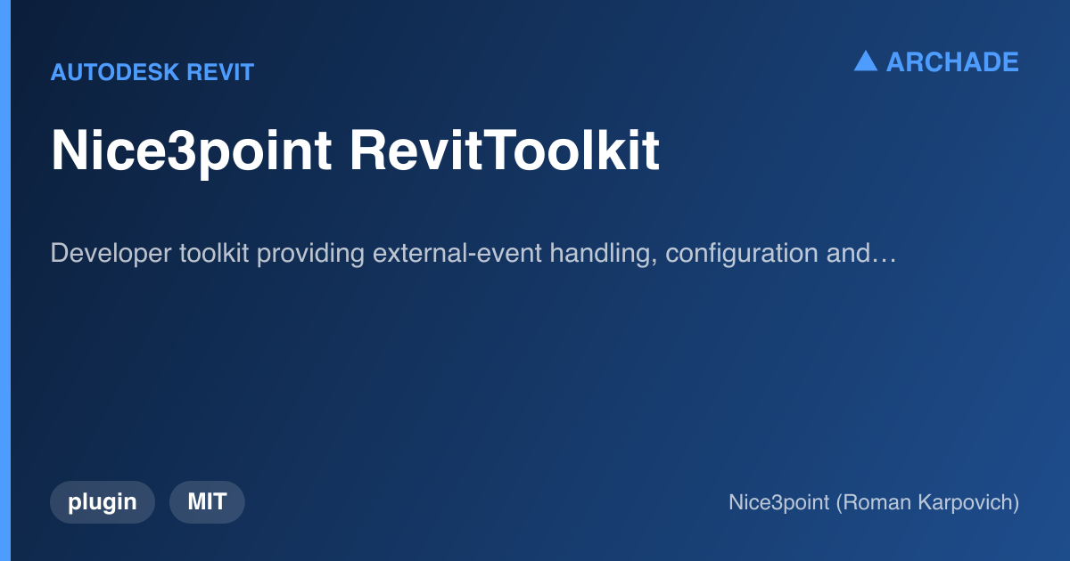 Nice3point RevitToolkit