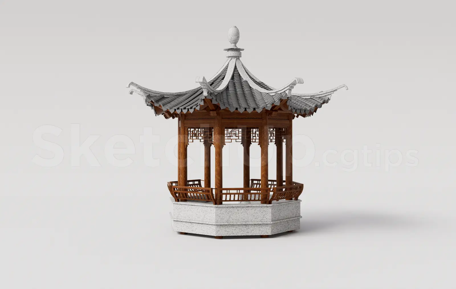 Traditional Asian Gazebo — preview 1 (cgtips, CC0)