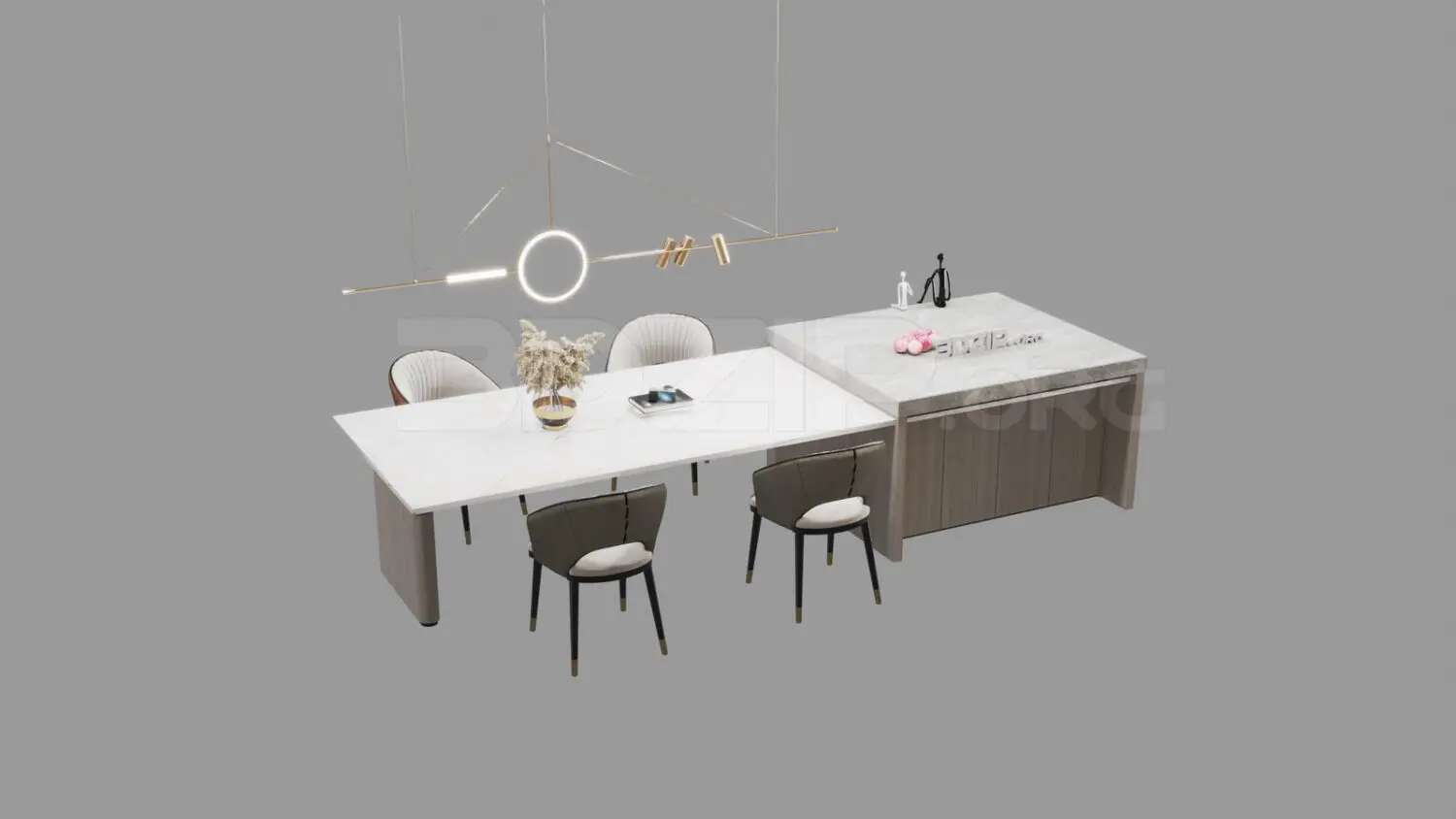 Dining Table And Chair — preview 1 (3dzip, CC0)