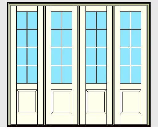 Kolbe Ultra Series Inswing Entrance Door 4-Wide 1-Panel Standard Sill Units — preview 1, by Kolbe (RevitCity, CC0)