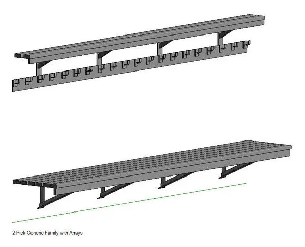 Locker Room Bench with Shelving Array