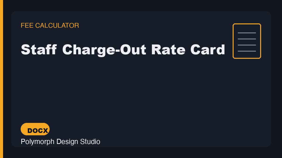 Staff Charge-Out Rate Card