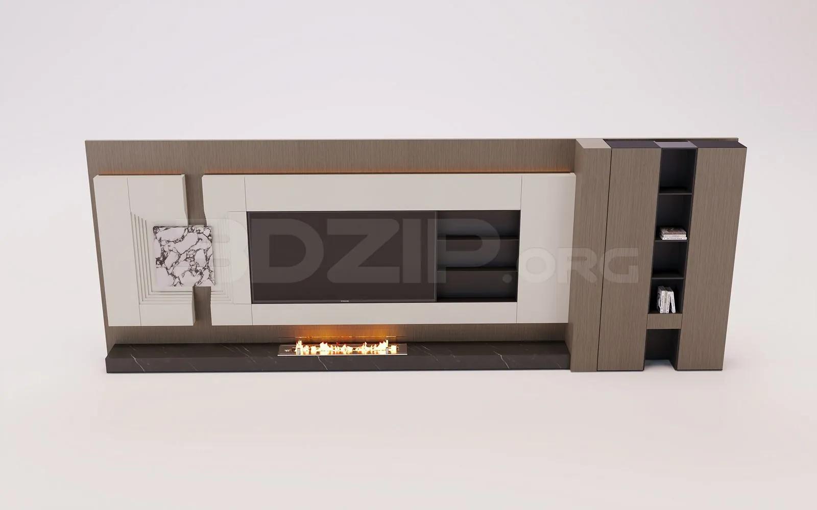 TV Wall 3D Model in
