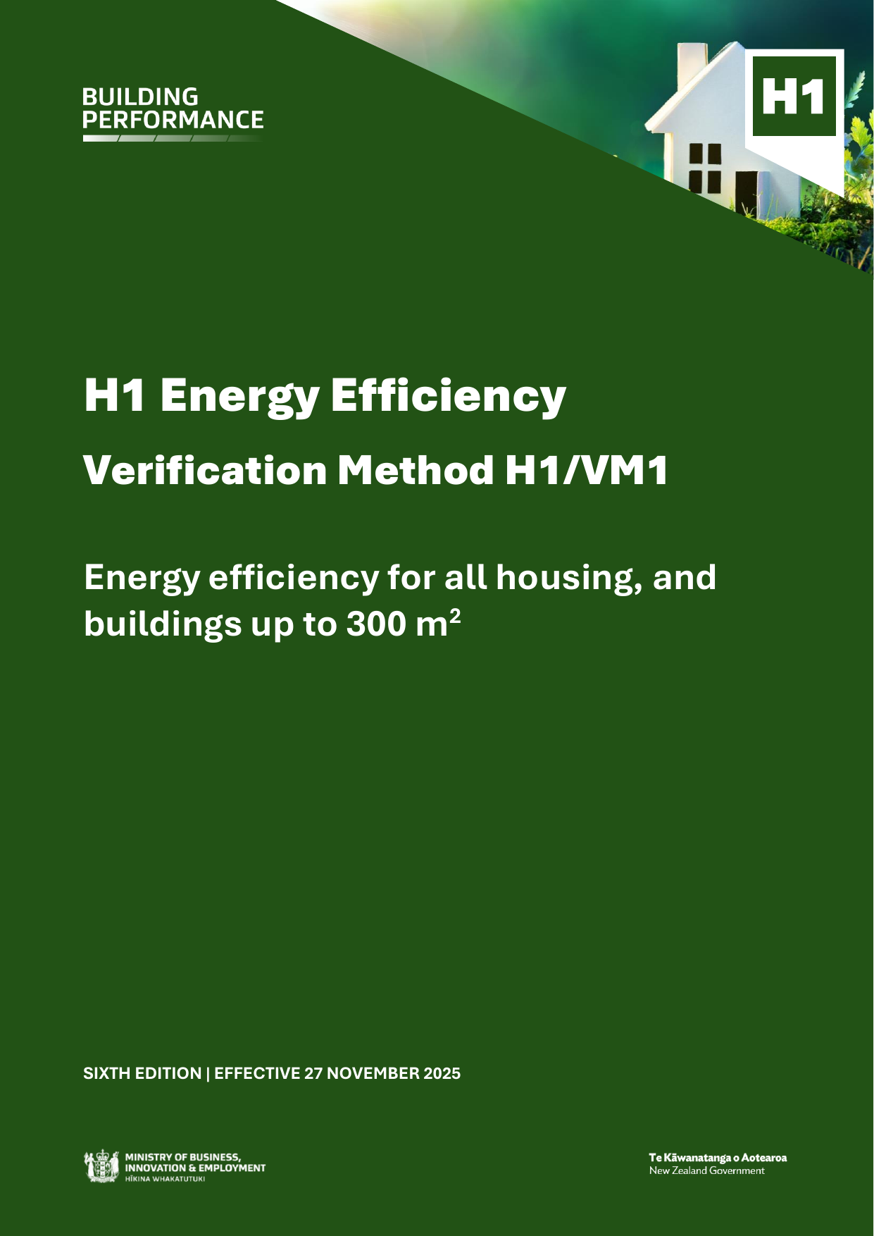 New Zealand Building Code H1/VM1 — Energy Efficiency (Verification Method)
