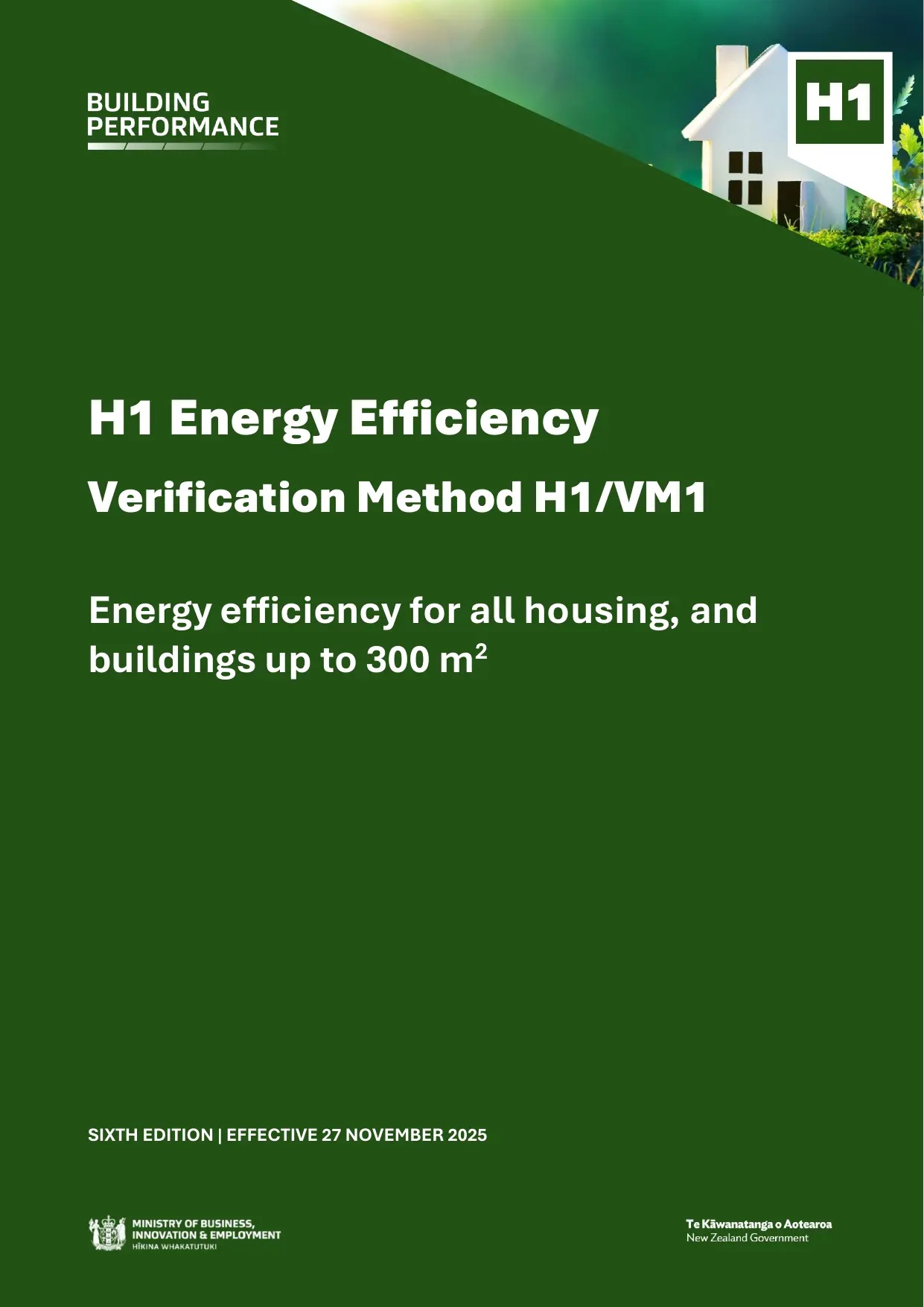 New Zealand Building Code H1/VM1 — Energy Efficiency (Verification Method)
