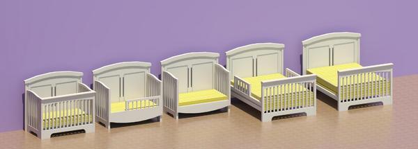 Convertible baby crib
