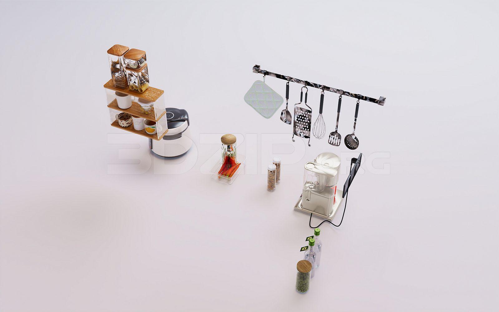 Kitchen Tableware Model for Interior Design