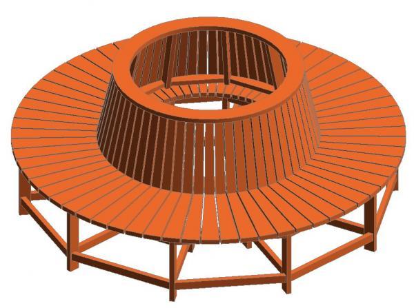 Bench w Back - Circular
