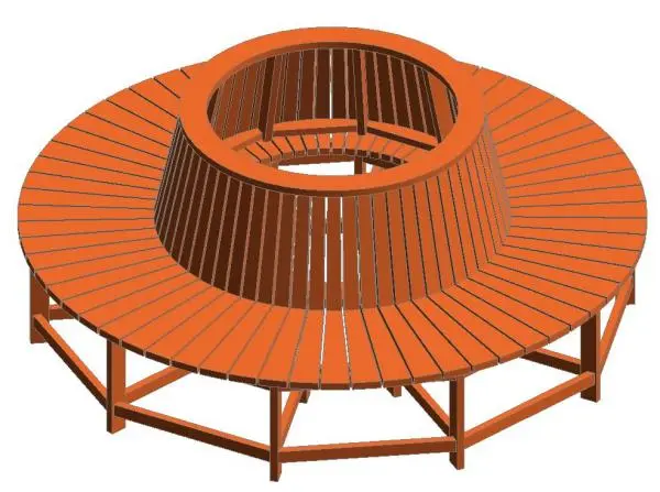 Bench w Back - Circular