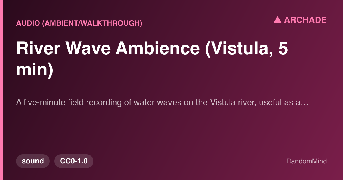 River Wave Ambience (Vistula, 5 min)