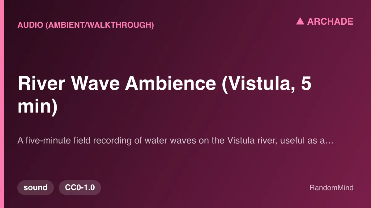 River Wave Ambience (Vistula, 5 min)