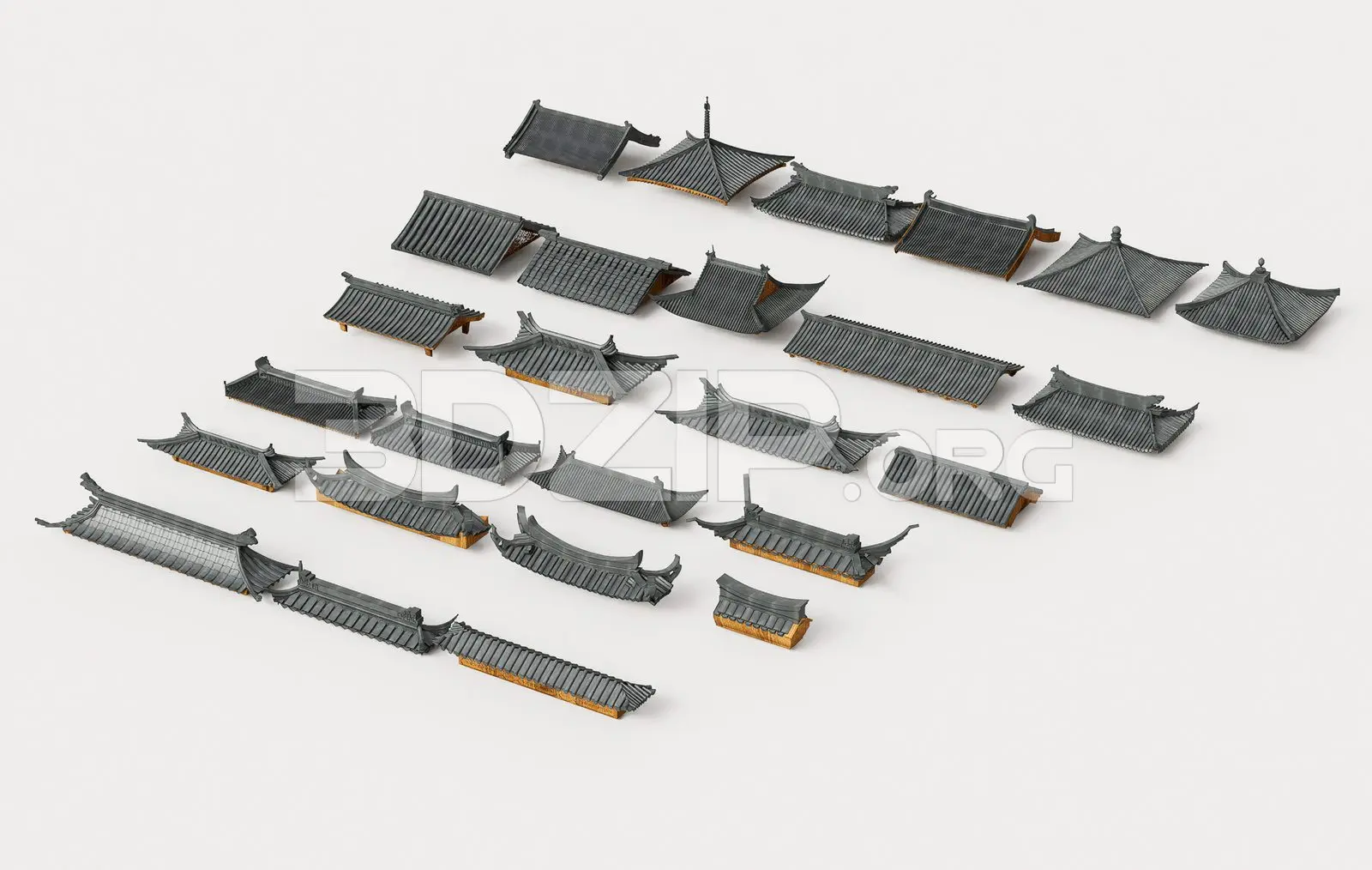 Traditional Asian Roof — preview 1 (3dzip)