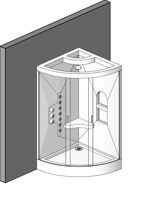 Corner Shower With Round Front