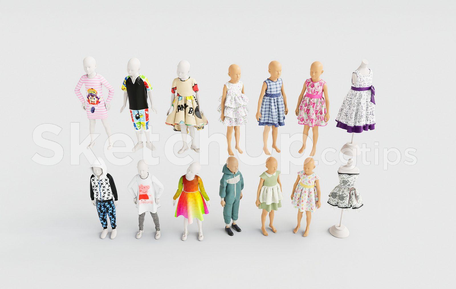 Modern Kids Clothing Mannequin Set