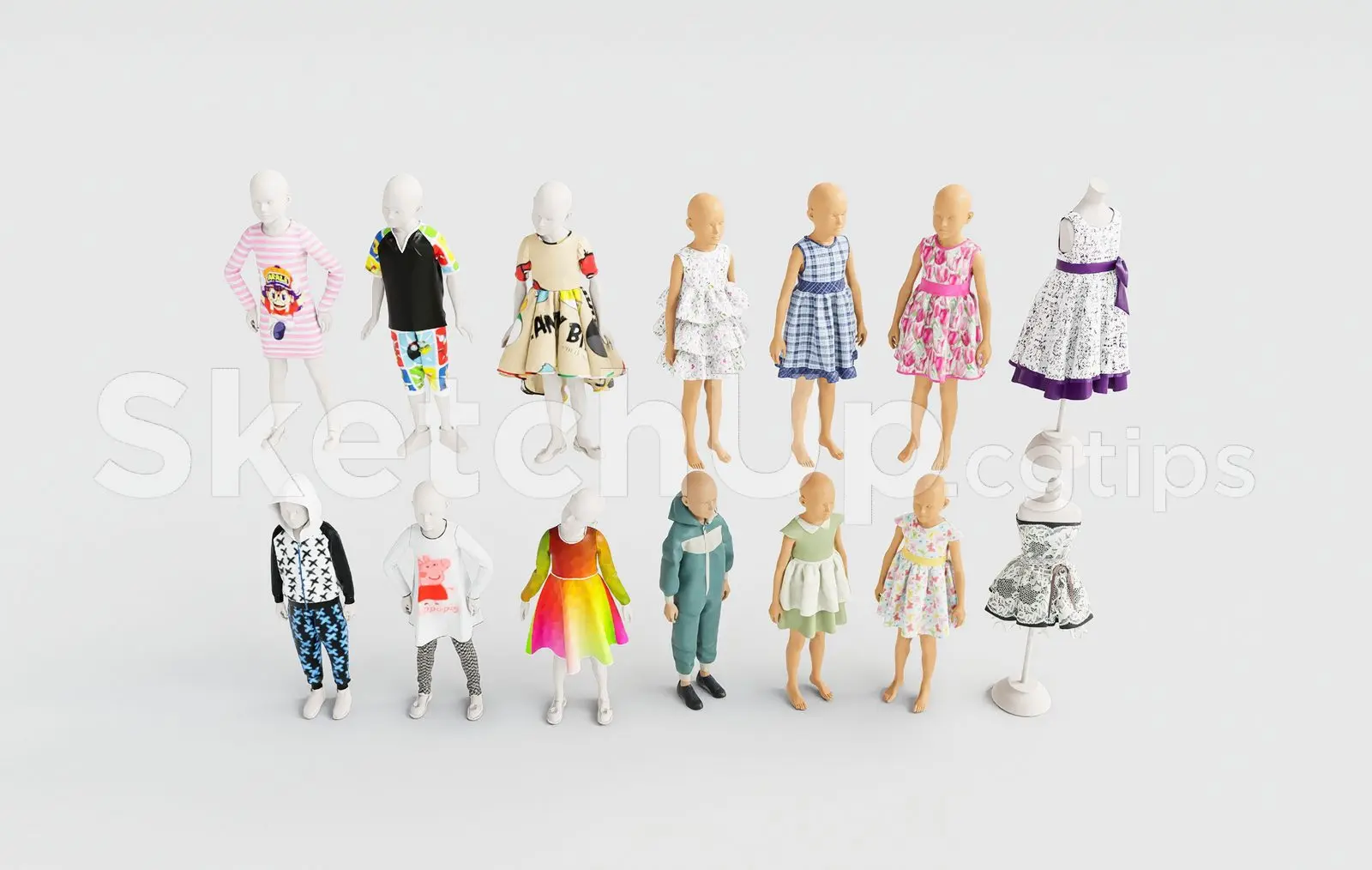 Modern Kids Clothing Mannequin Set