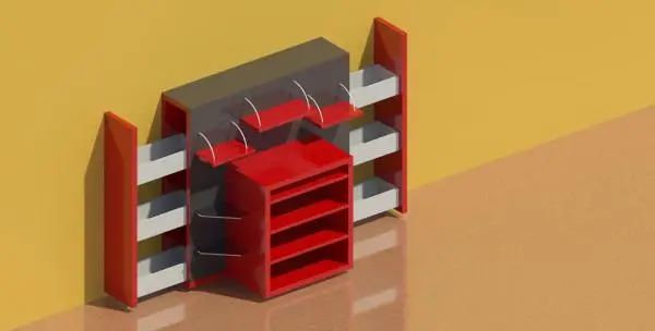 TV stand red-black