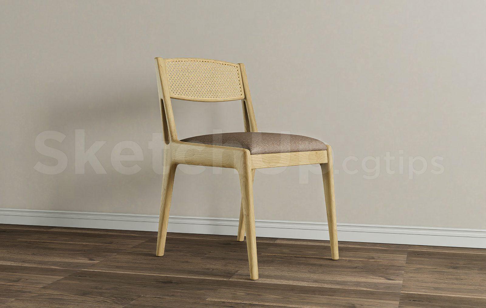 Modern Wooden Cane Chair