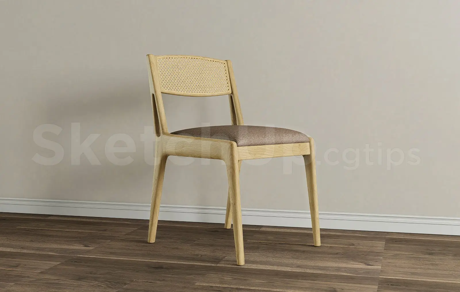 Modern Wooden Cane Chair