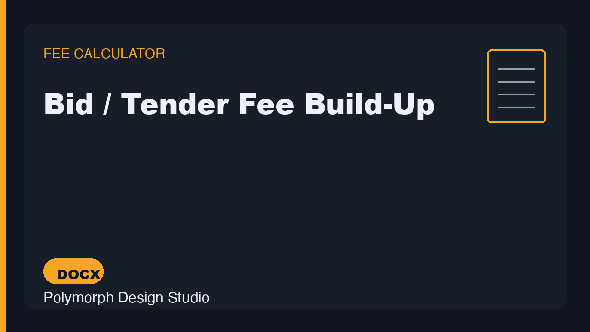 Bid / Tender Fee Build-Up