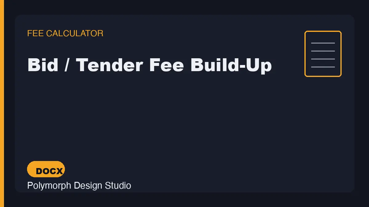 Bid / Tender Fee Build-Up