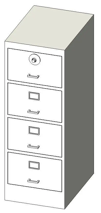 File Cabinet 4_Drawer_Safe — preview 1, by Gary Pyles (RevitCity, CC0)