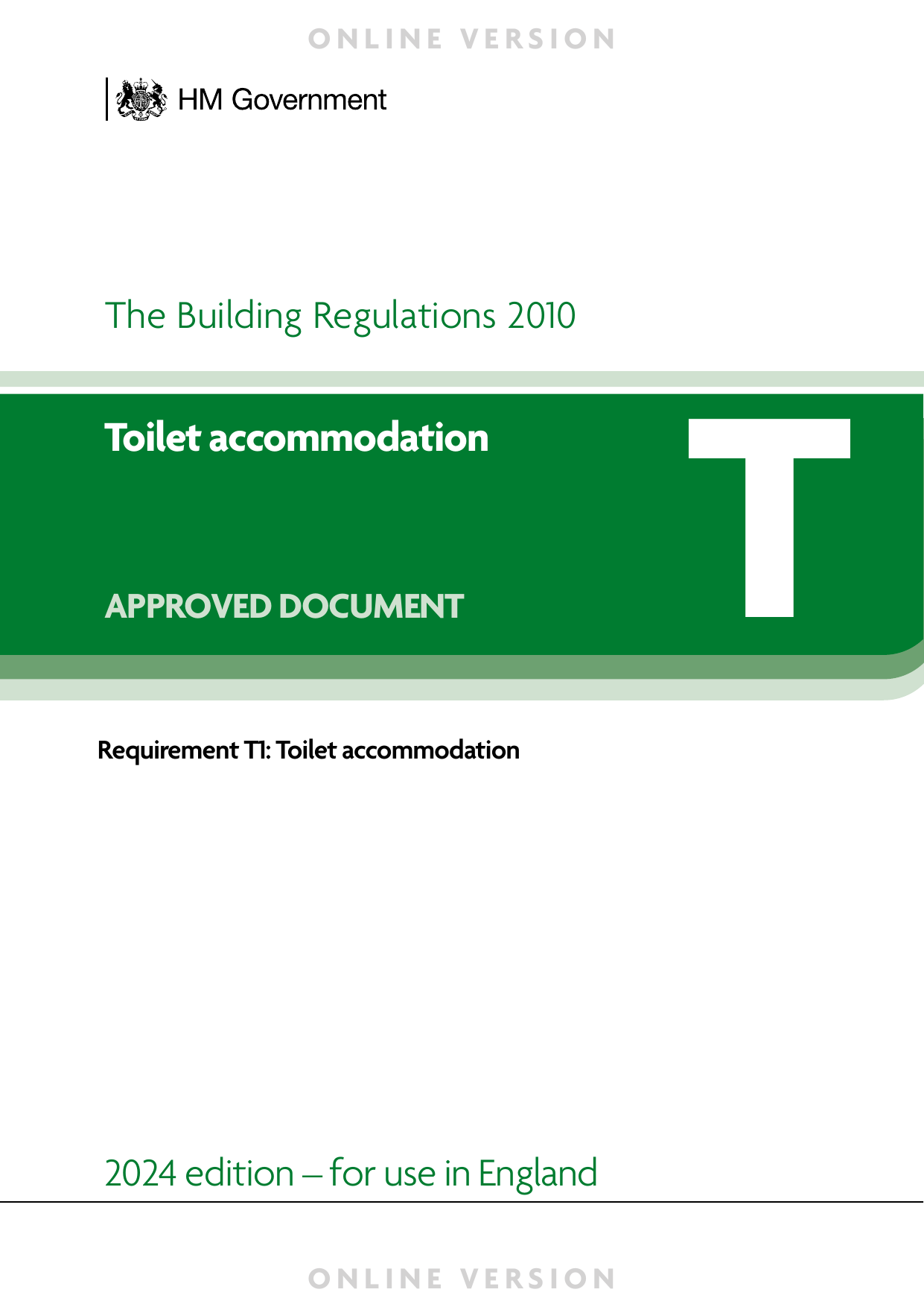 Approved Document T: Toilet accommodation