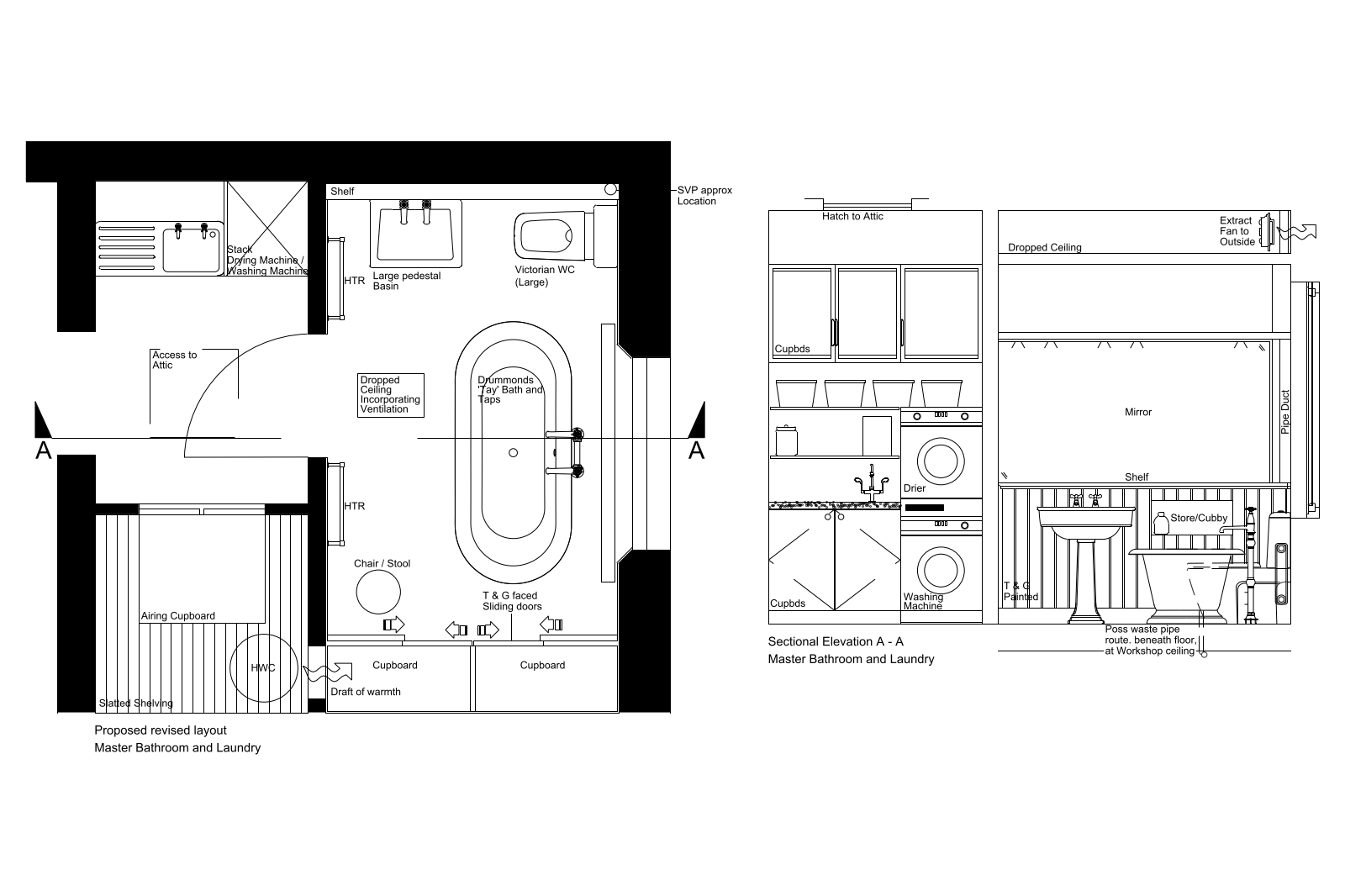 Bathroom Plan and Elevation
